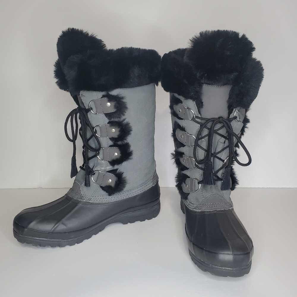 Khombu women's winter boots size 11 black and gray style 655536